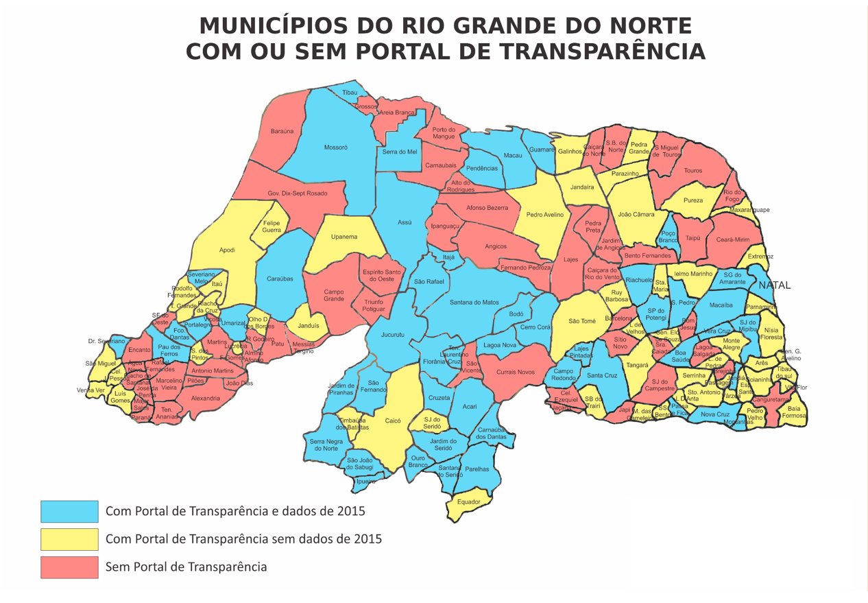 Mapa Rio Grande Do Norte Portugues Brasil