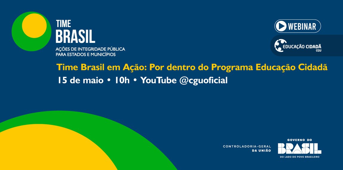Integridade e cidadania nas escolas serão discutidas em live do Time Brasil em Ação