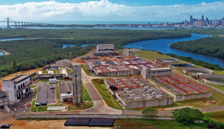 Imagem área de estação de saneamento