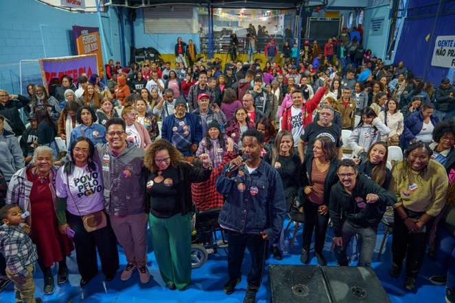 Na foto o secretário Nacional de Periferias junto ao publico