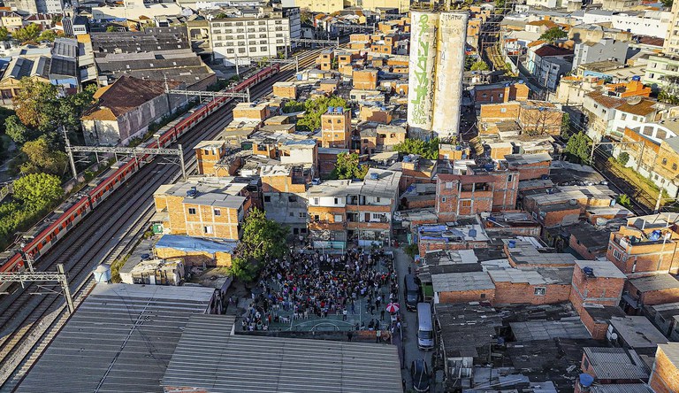 Na foto vista aérea da favela do Moinho