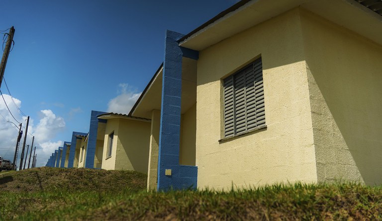 Na foto vista panorâmica de casas rurais do MCMV