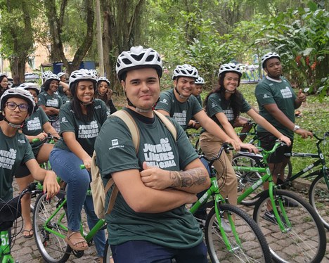 Os alunos durante o passeio