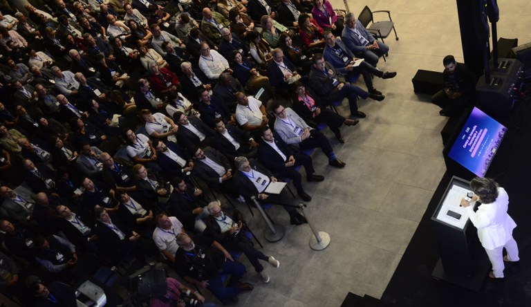 Plateia do evento de inauguração do novo centro de inovação de Santo André