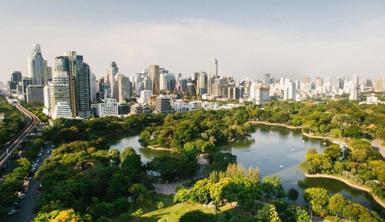 Imagem aérea de cidade brasileira