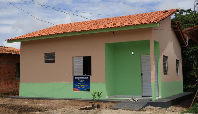 Uma das moradias entregues