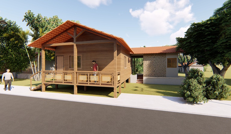 Na foto maquete eletrônica mostrando casa conceito do projeto