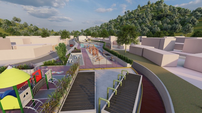 Na imagem foto 3D de projeto de obra