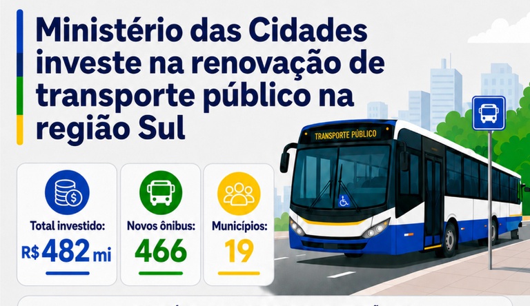 Banner investimentos do transporte público na região sul