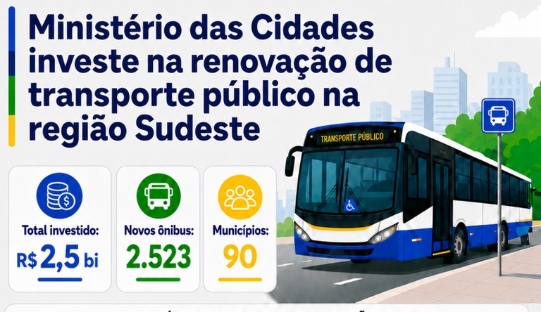 Banner investimentos do transporte público na região sudeste