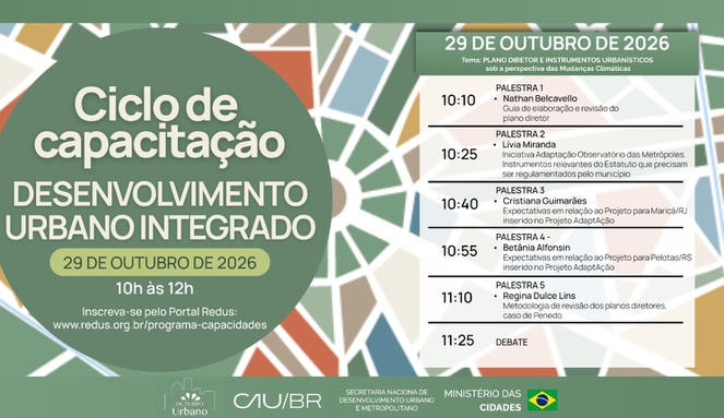 Banner curso de ciclo de capacitação desenvolvimento urbano