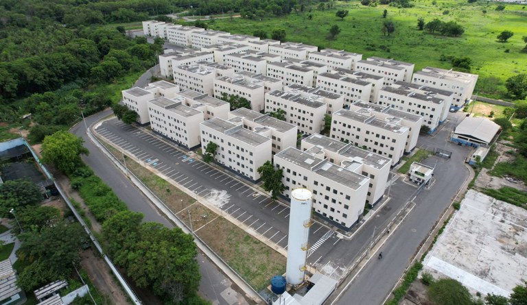 Na foto vista aérea do residencial Dom Manoel em Governador Valadares, MG