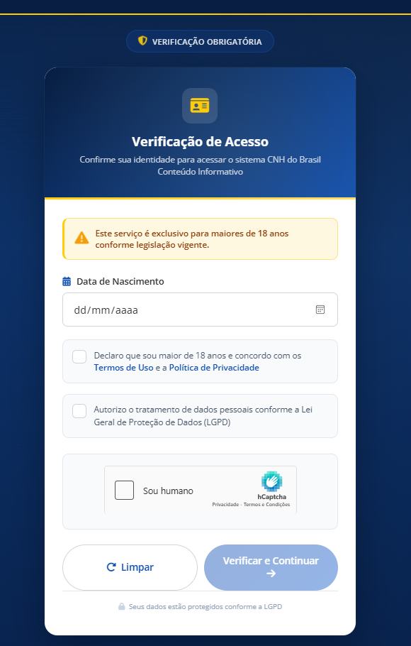 Dados pessoais exibidos falsamente