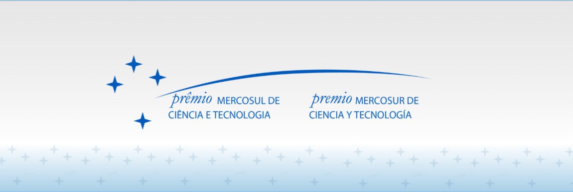 Banner  em azul com logo do Premio Mercosul