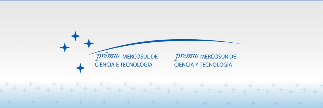 Banner  em azul com logo do Premio Mercosul
