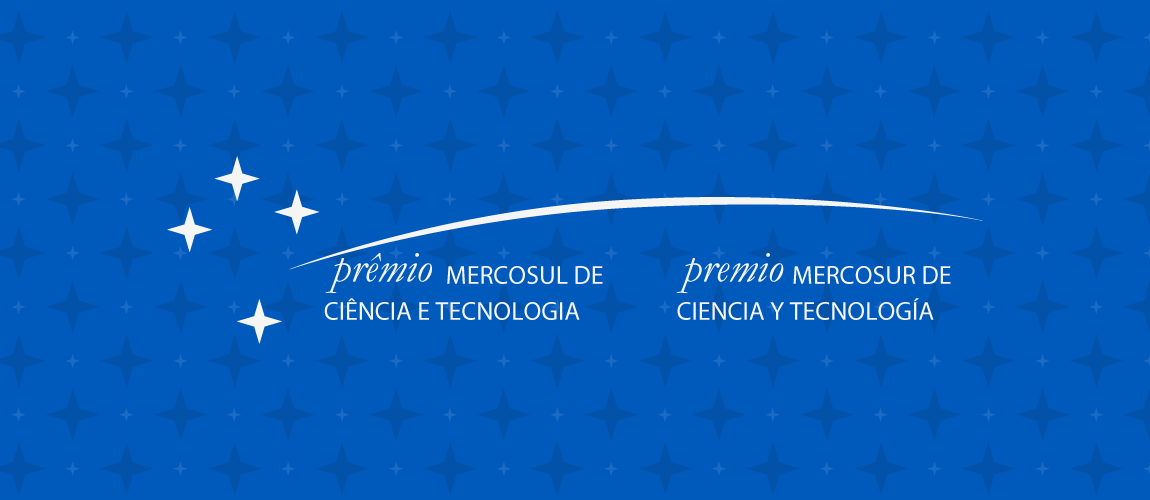 Banner  em azul com logo do Premio Mercosul