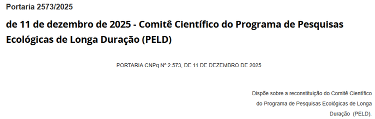 Portaria  CNPq 2573 de 2025