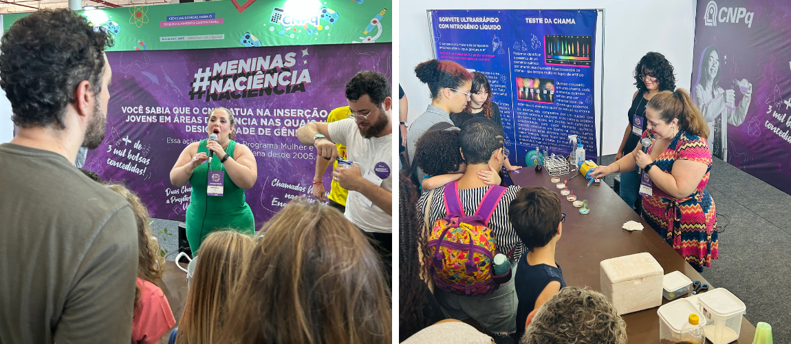 A Profª Adriana Ibaldo movimentou o estande do CNPq na SNCT em Brasília