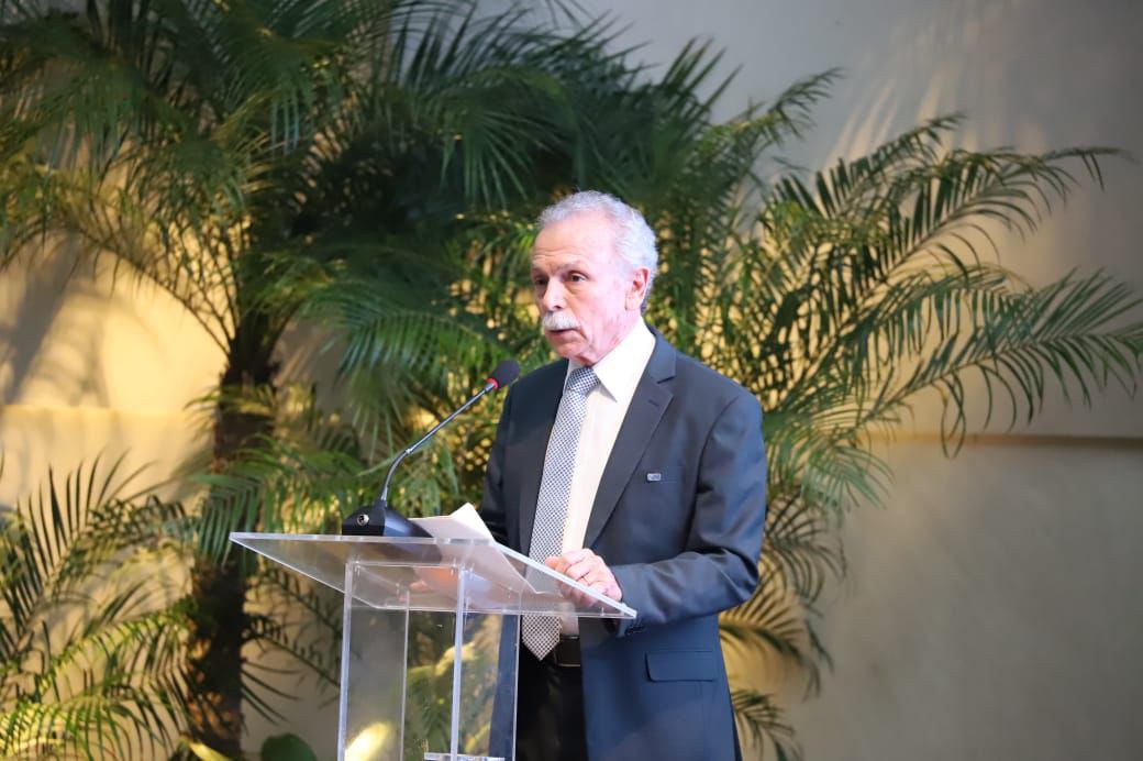 Presidente Ricardo Galvão durante discurso na Escola Naval l - Foto: Coronha/Marinha do Brasil