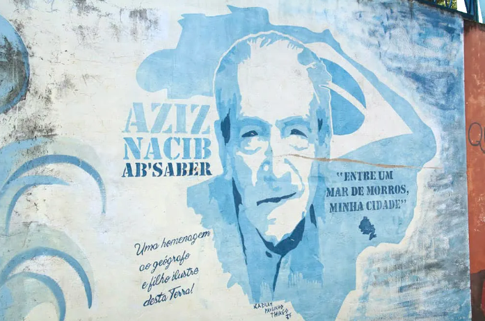 Mural na cidade de Sao Luiz do Piratininga em homenagem a Aziz Ab'Sáber. Foto: Jornal USP