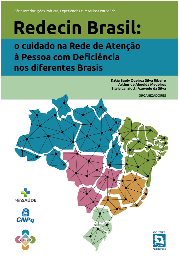 A imagem retrata a capa do livro citado na matéria, na qual tem o título do livro, as autoras e um mapa do Brasil com linhas gráficas que remente à ideia de  conexão entre os estados. Há, ainda, as logomarcas dos apoiadores: Ministério da Saúde, CNPq e Redecin