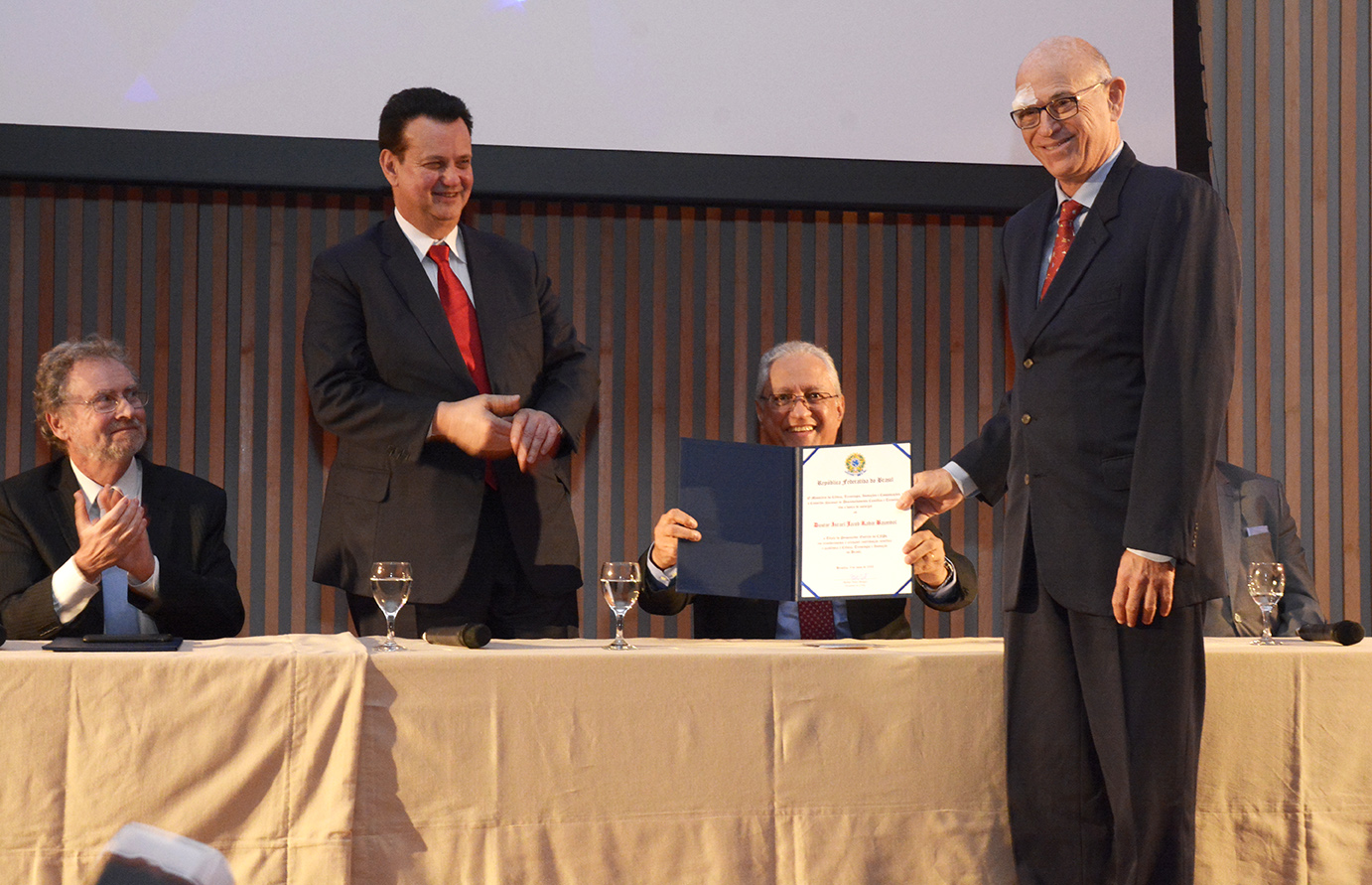 Luiz Davidovich, Ministro Kassab, Mário Neto e Israel Jacob.jpg