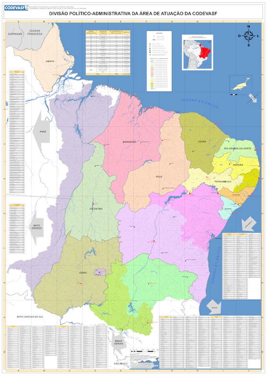 Mapa - Divisão político-administrativa da área de atuação da Codevasf.png