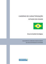 Caderno de Caracterização do Estado do Ceará com capa institucional e bandeira.