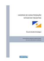 Caderno de Caracterização do Estado do Tocantins com capa institucional e símbolo estadual.