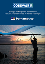 Catálogo Codevasf Pernambuco com pescador lançando rede.