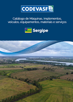 Catálogo Codevasf Sergipe com vista aérea de área agrícola.