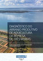 Diagnóstico da aquicultura em Três Marias com vista aérea da represa.