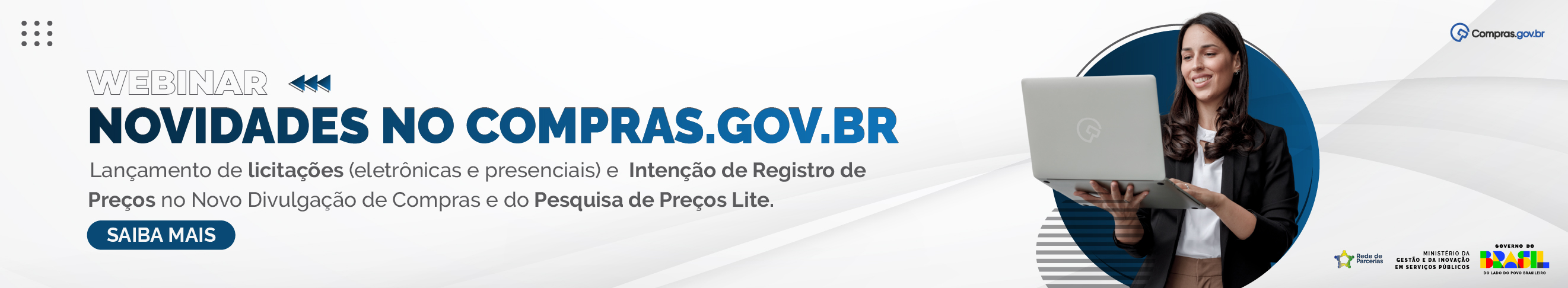 banner com imagem de uma mulher olhando o notebook