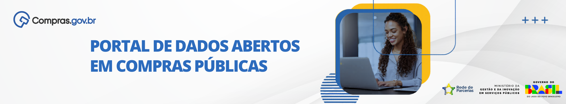 banner com imagem de uma mulher usando computador
