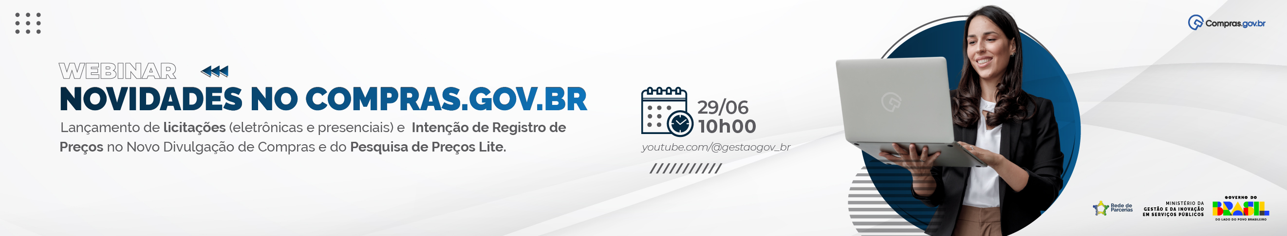 banner com imagem de uma mulher olhando o notebook