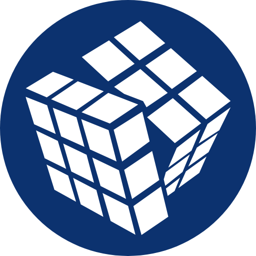 Fundo azul com um cubo de dados abertos no centro.