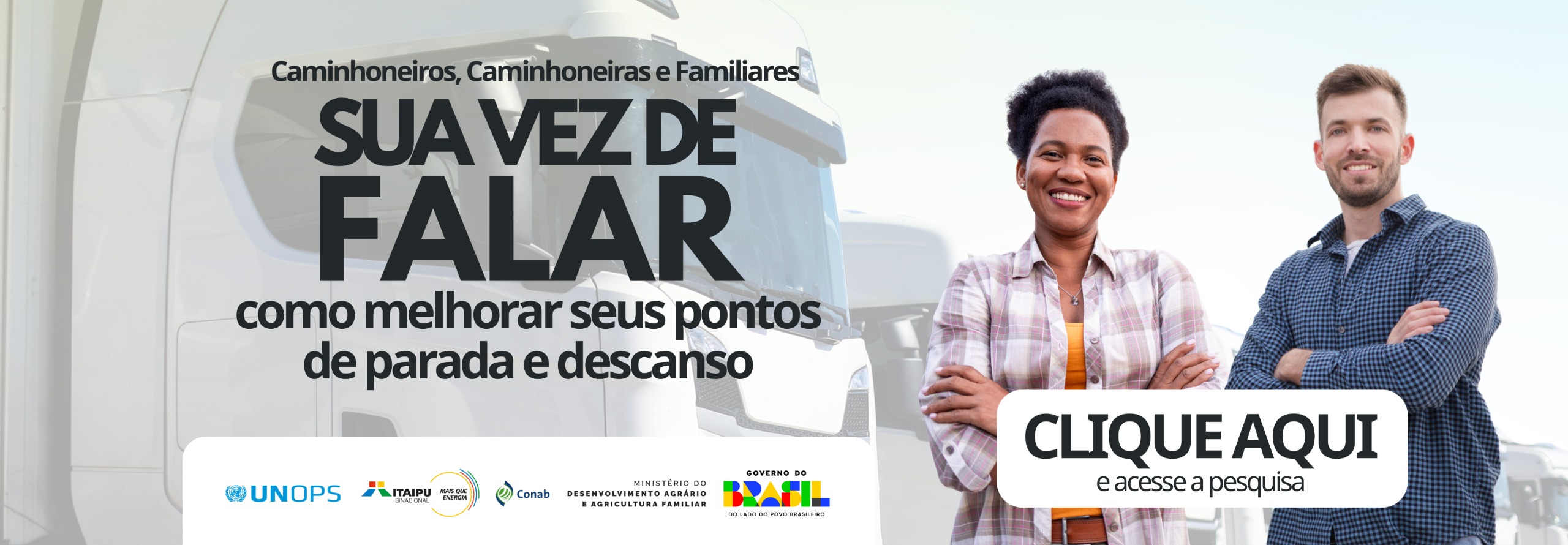 Banner: Pesquisa sobre percepções da infraestrutura nos armazéns da Conab