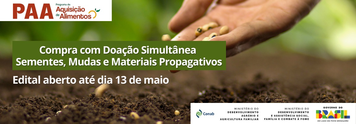 Banner - Compra com doação simultânea sementes, mudas, materiais propagativos