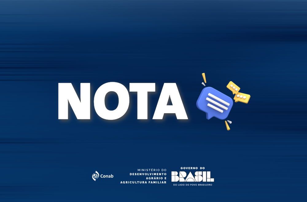 Nota Oficial - Conab realiza manutenção de bases de dados nesta sexta-feira (5)