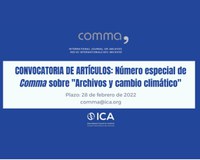 Chamada de artigos para a edição especial da Revista Comma sobre "Arquivos e mudanças climáticas"
