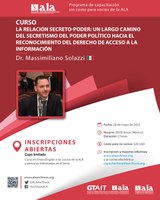 Curso: "A relação segredo-poder: um longo caminho do sigilo do poder político ao reconhecimento do Direito de Acesso à Informação"