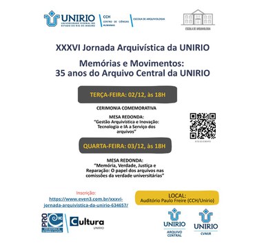 XXXVI Jornada Arquivística da Unirio