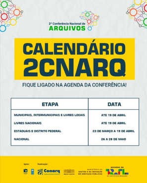 Calendário da 2ª Cnarq