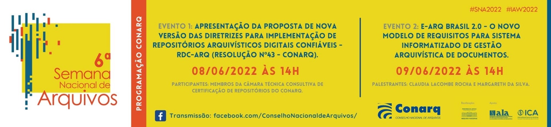 Programação do Conarq na 6ª Semana Nacional de Arquivos