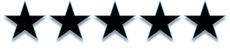 5 estrelas pretas com borda azul