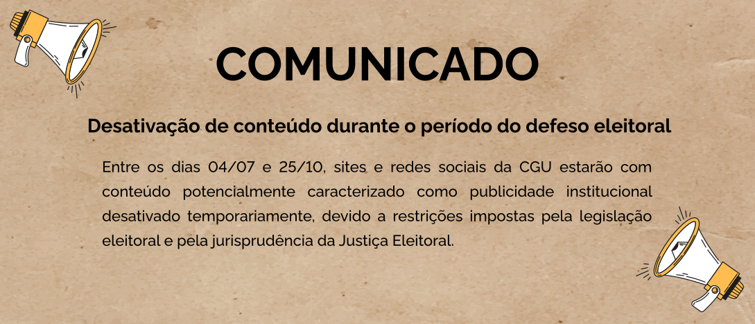 Desativação de conteúdo durante o período do defeso eleitoral