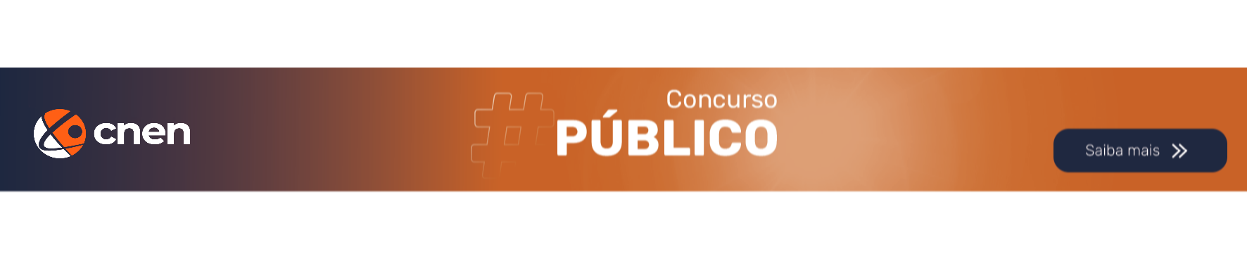 Banner com informações sobre o concurso da CNEN