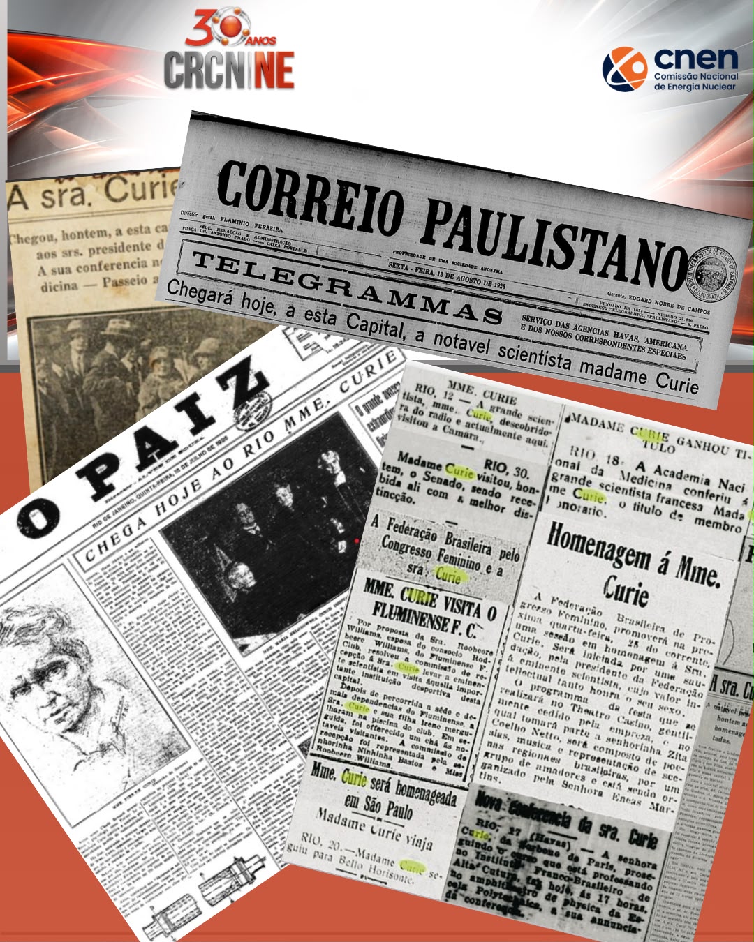 Visita de Marie Curie ao Brasil completa 100 anos