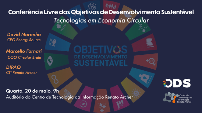 Cartaz da Conferência Livre ODS - Tecnologias em Economia Circular