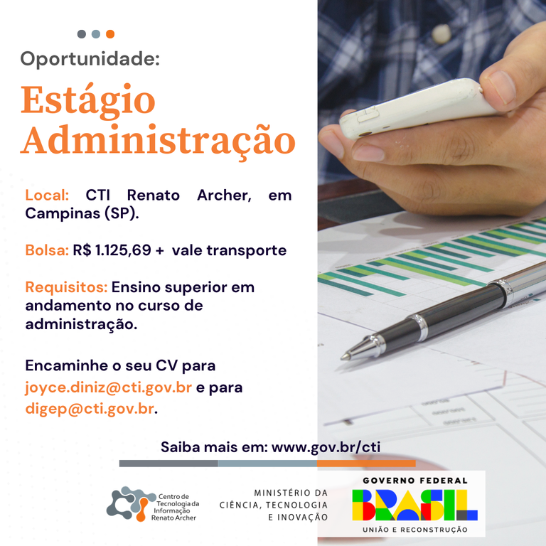 Processo seletivo para vaga de estágio em Administração — Centro de ...